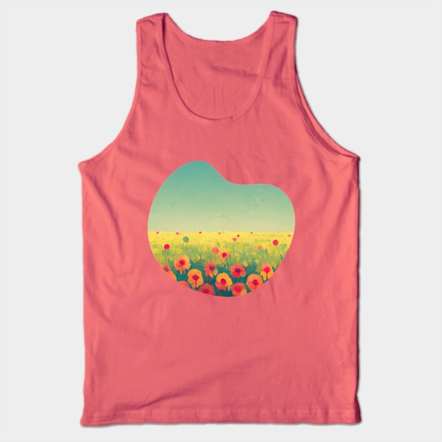 Beautiful painted field of flowers Tank Top by Mad Swell Designs